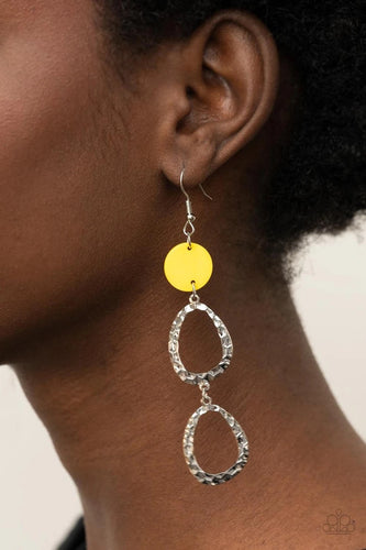 silver yellow earrings