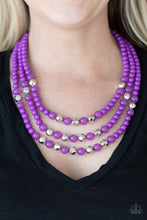 Load image into Gallery viewer, purple beads necklace