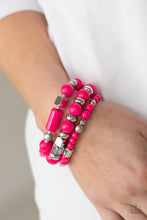 Load image into Gallery viewer, pink silver beads bracelet