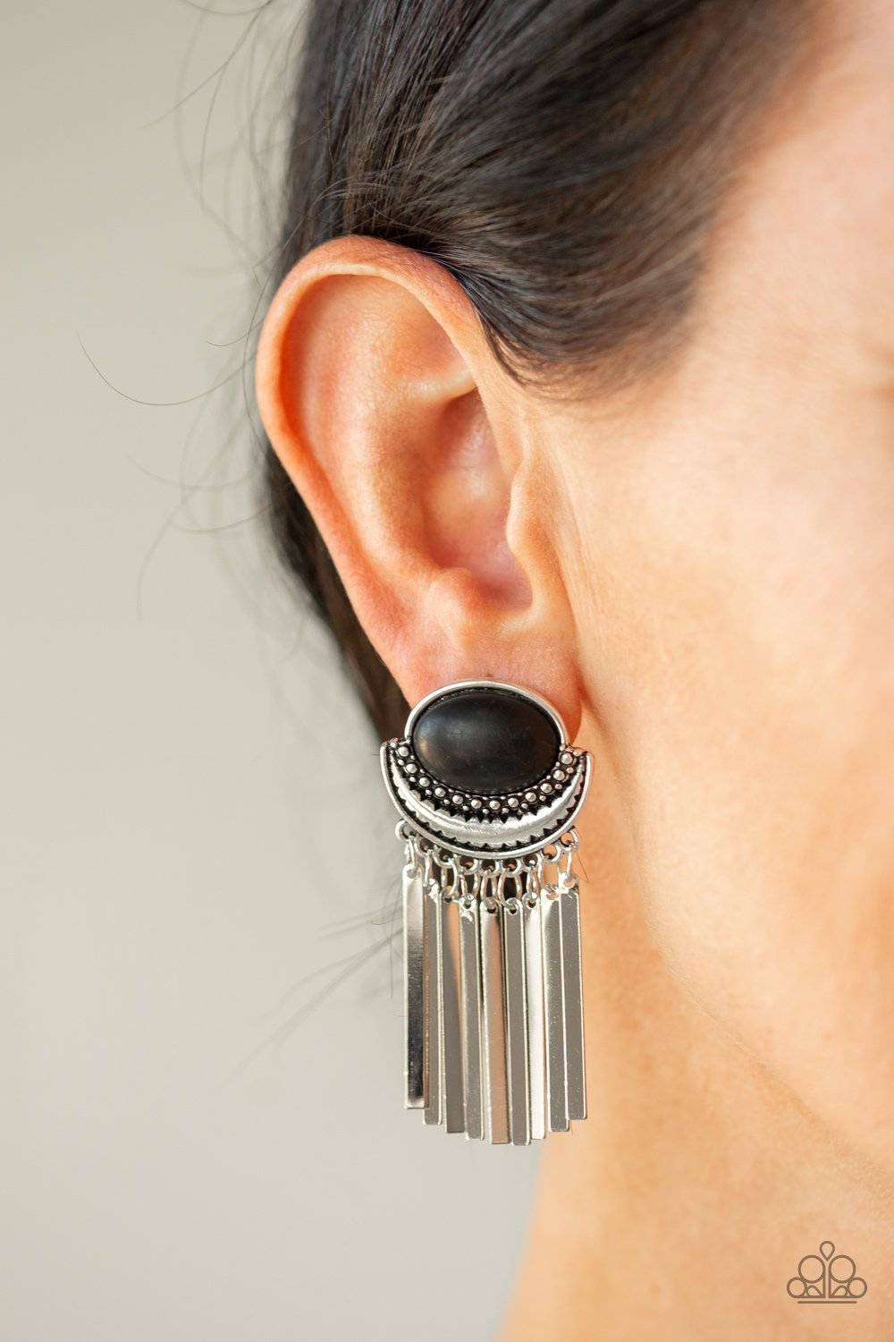 black earrings