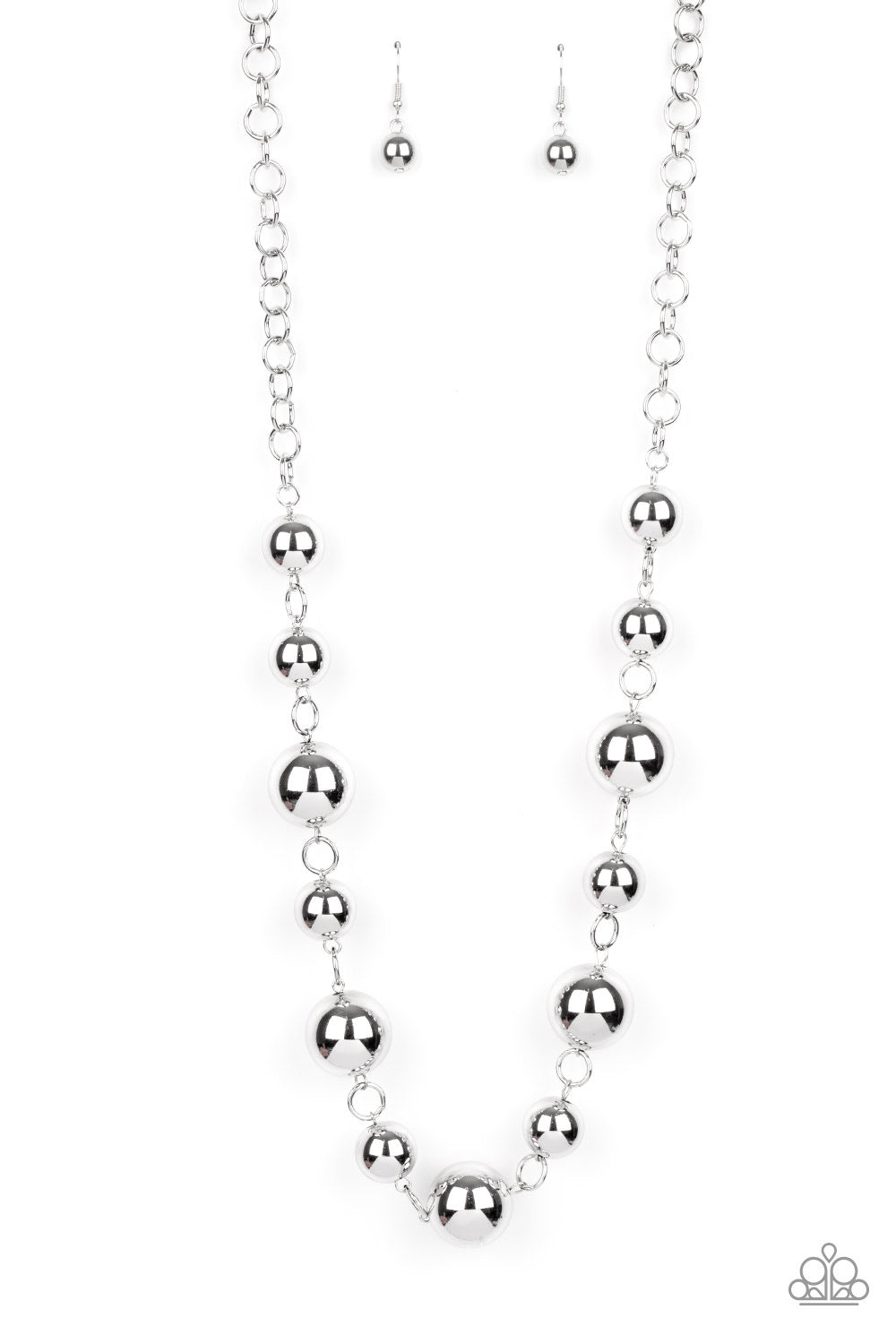 silver beads necklace