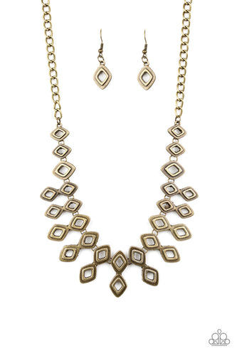 gold brass necklace earring