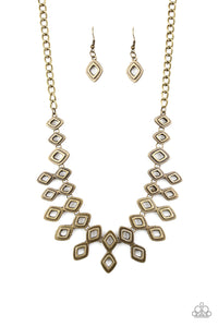 gold brass necklace earring